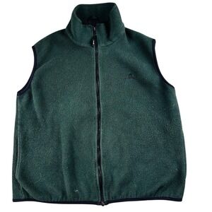 EMS Pinnacle Performance Fleece Vest Women Large Green Full Zip High Neck